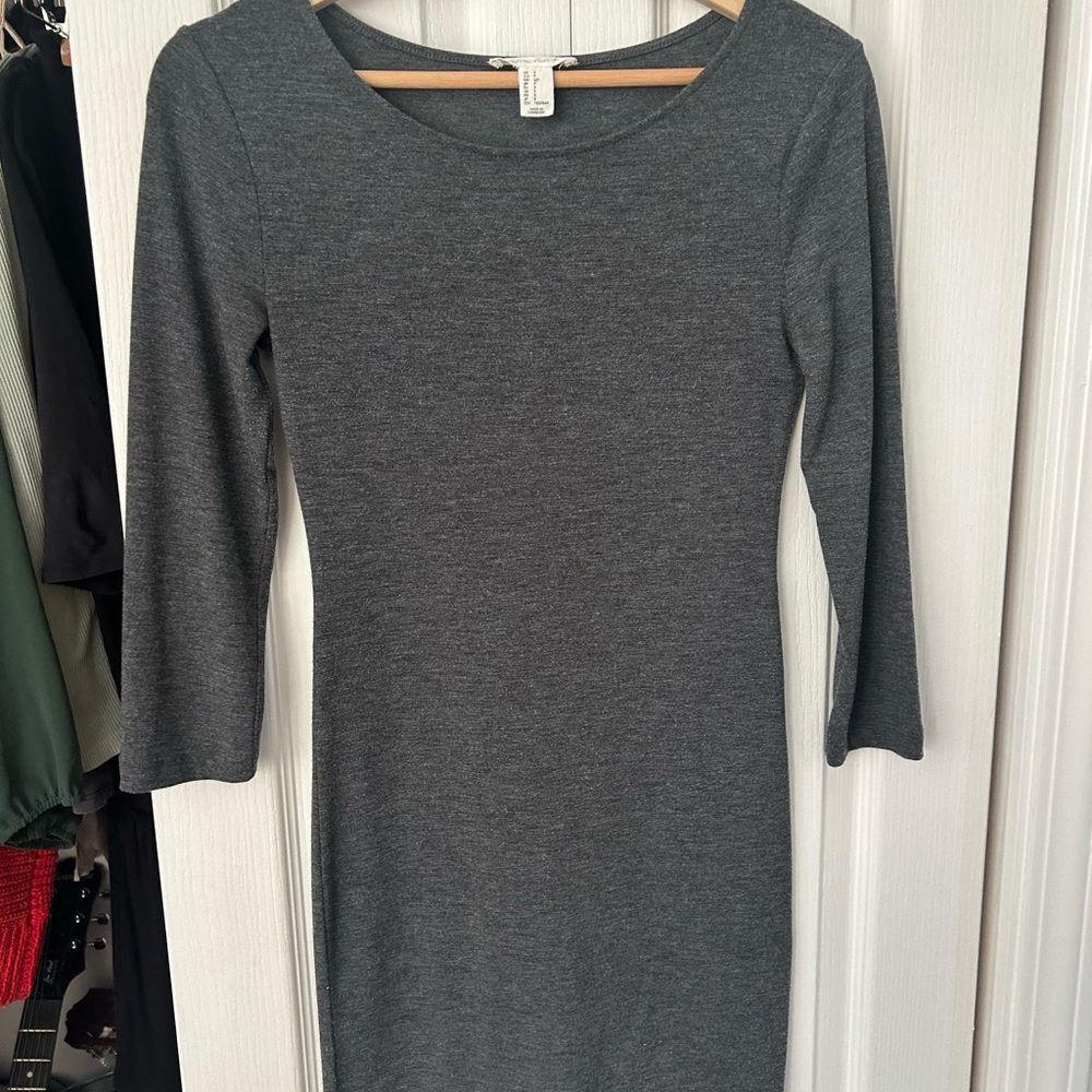 Forever 21 Charcoal Long Sleeve Dress